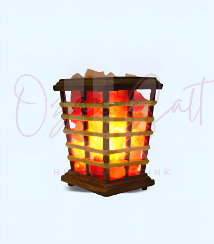 Himalayan Salt Wooden Cane Lamp