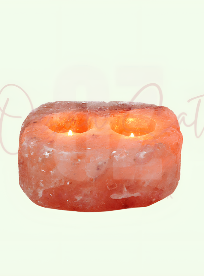 Himalayan Salt Two Hole Tealight Holder