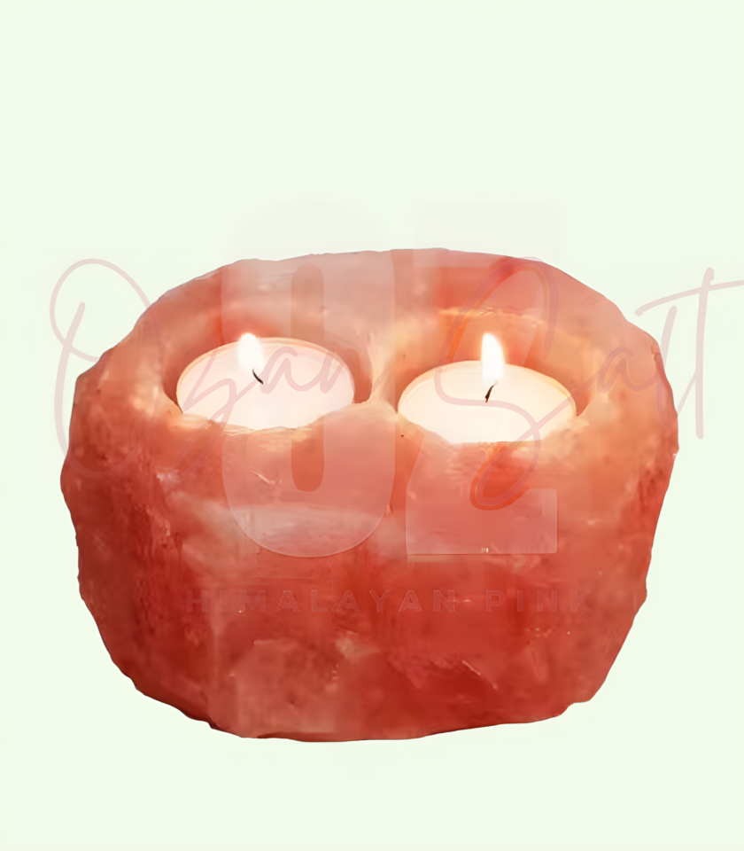 Himalayan Salt Two Hole Tealight Holder