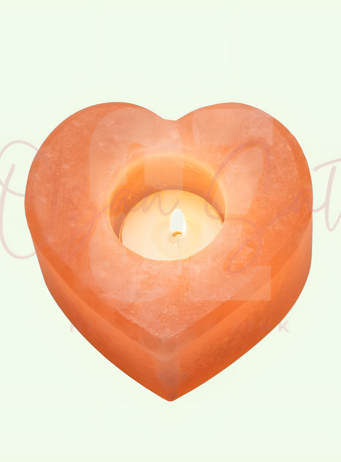 Himalayan Salt Heart Tealight Holder