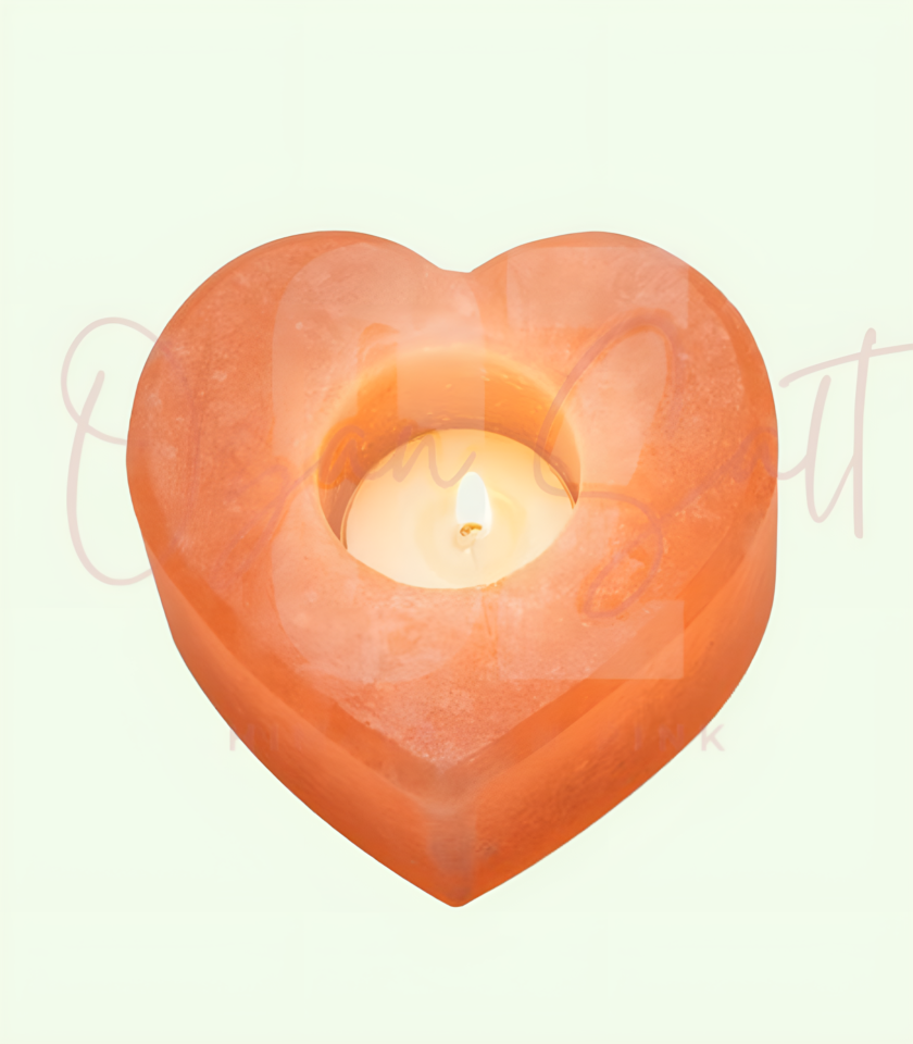 Himalayan Salt Heart Tealight Holder