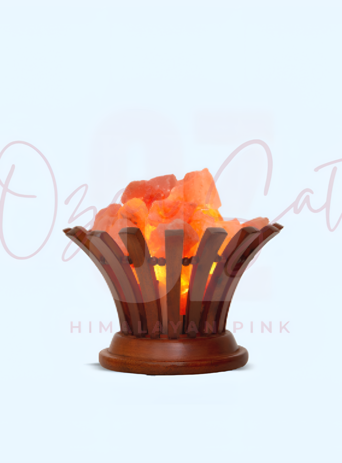 Himalayan Salt Wooden Flower Lamp